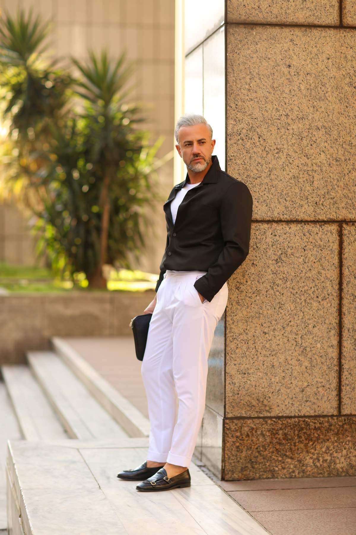 SiYAH DÜĞMELİ YAZLIK ERKEK MONT - SLIM FIT