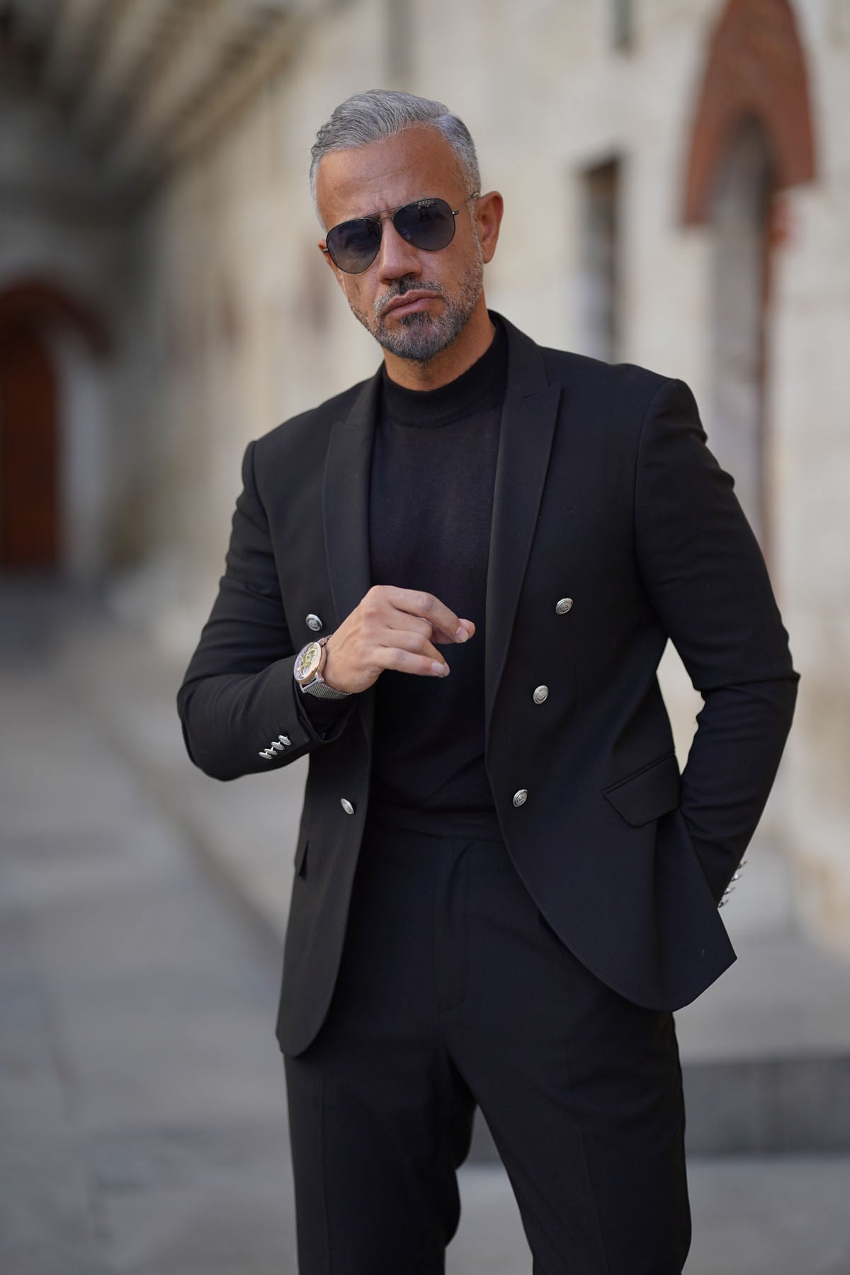 BLACK SINGLE JACKET SLIM FIT