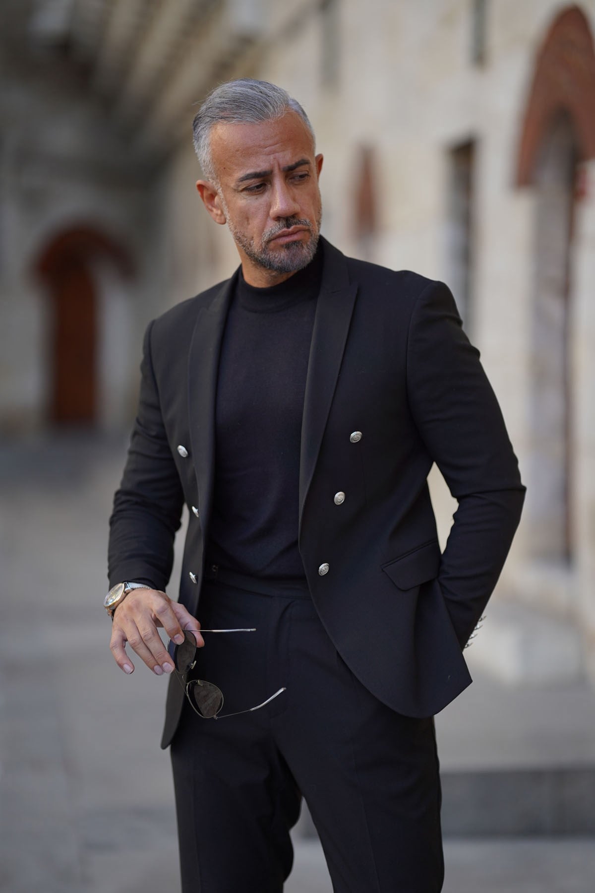 BLACK SINGLE JACKET SLIM FIT