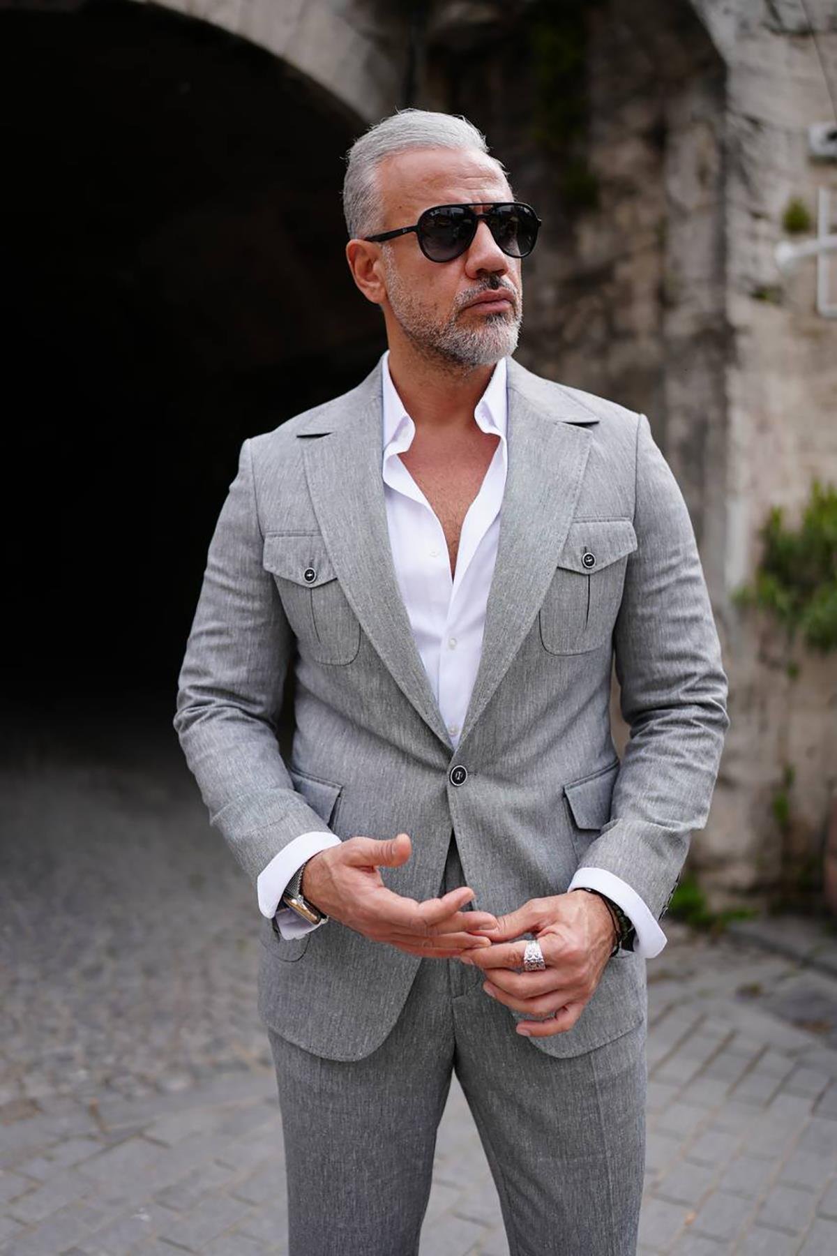 SPANISH COLLAR SAFARI SUIT