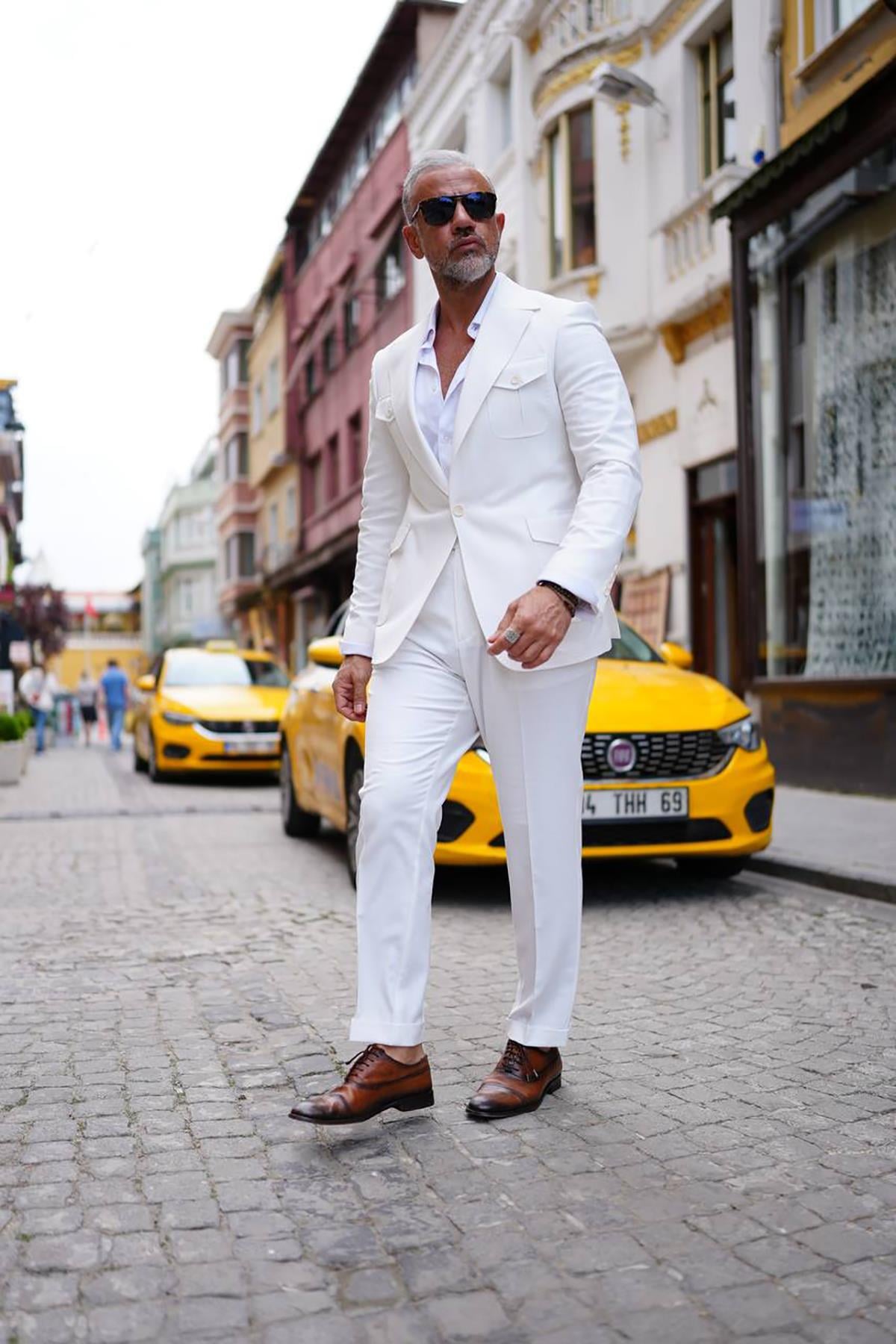 5741 İSPANYOL YAKA SAFARİ TAKIM ELBİSE FV