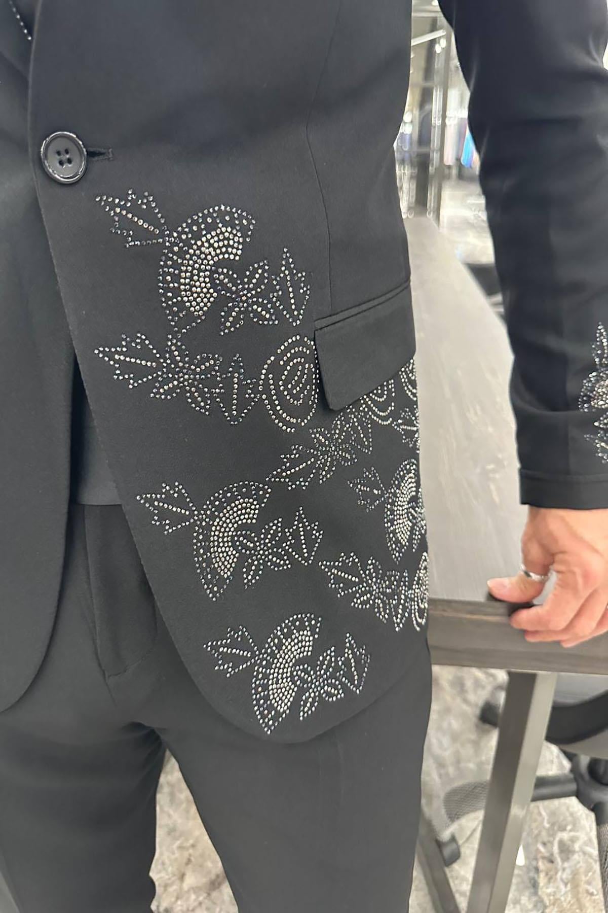 SPECIAL DESIGN STONE BLACK SUIT