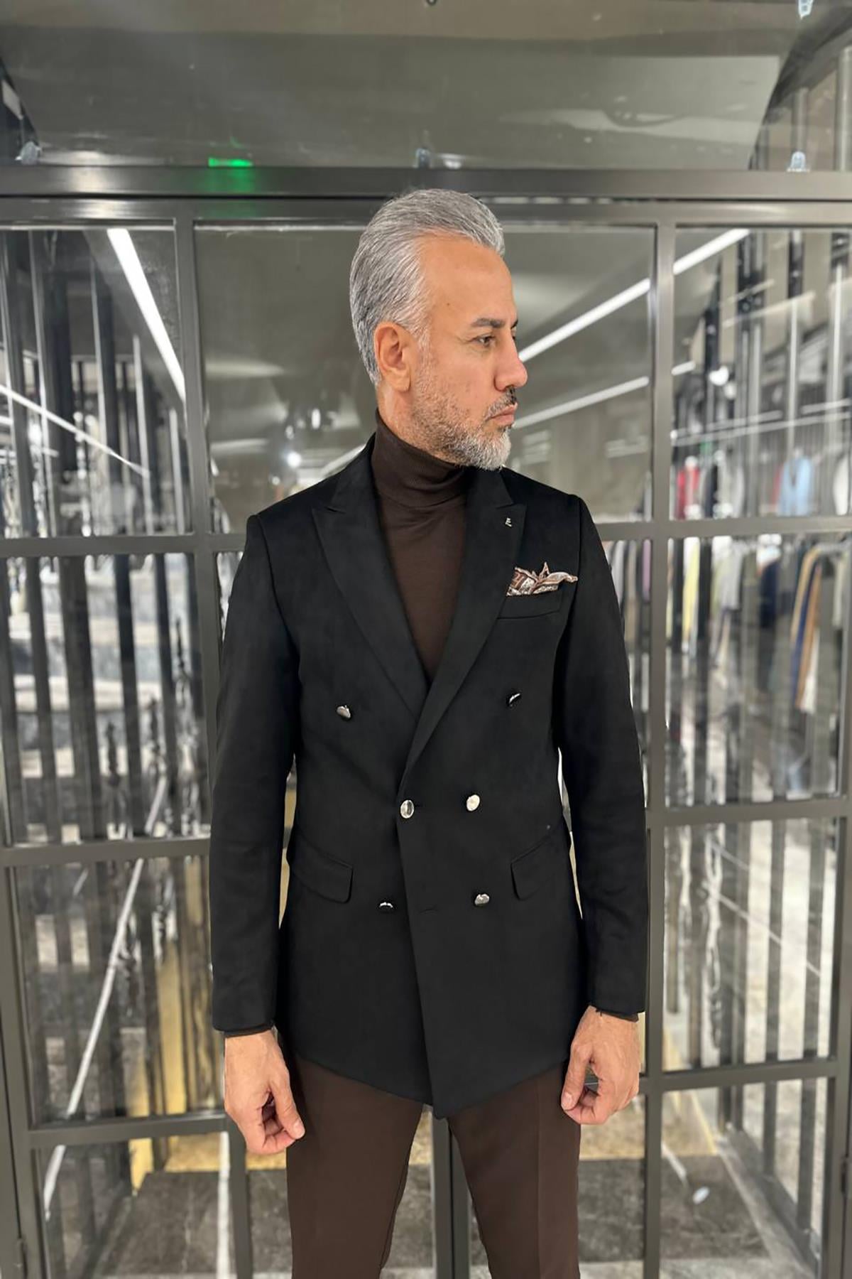 SUEDE DOUBLE BLACK SINGLE JACKET