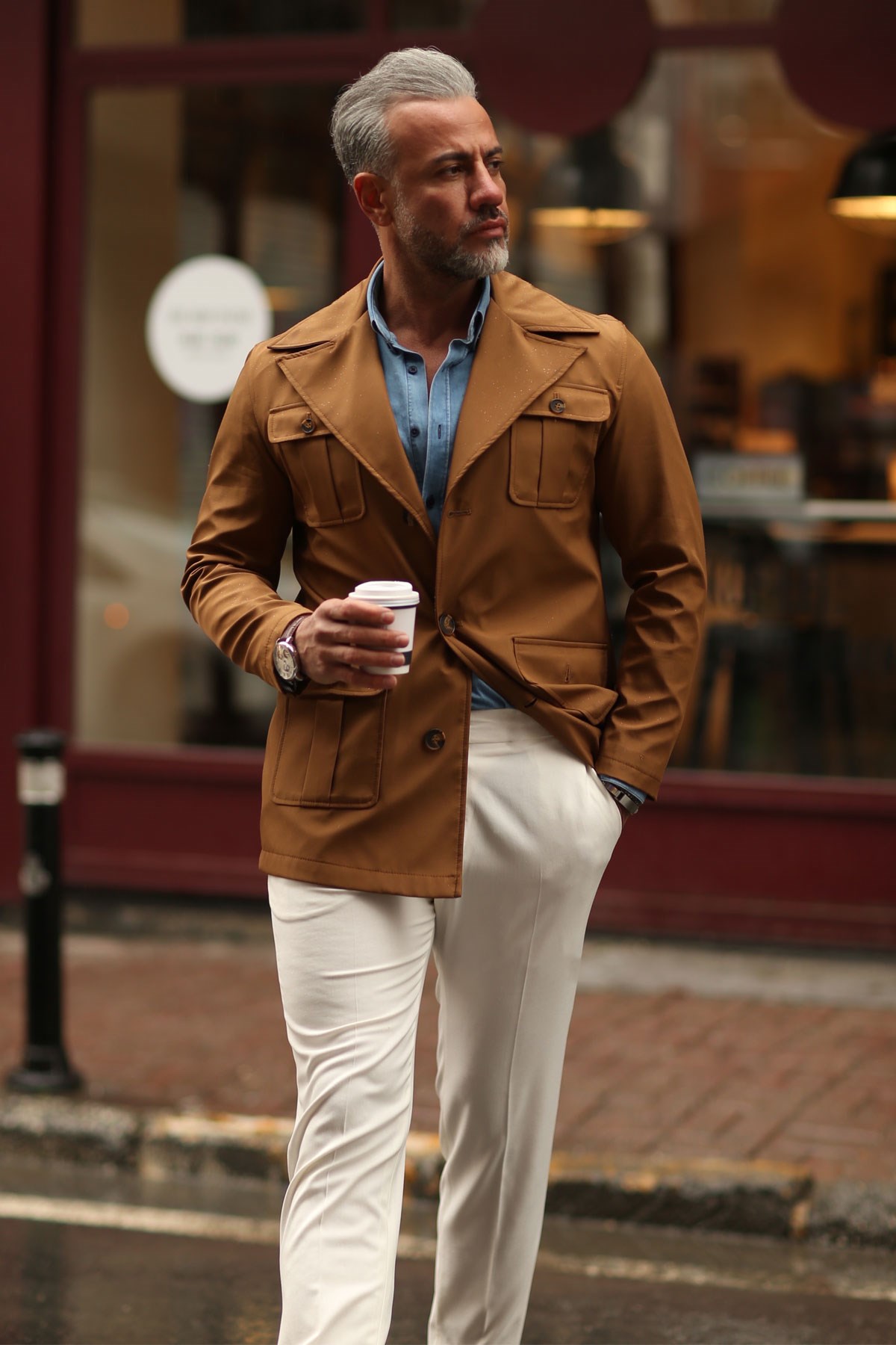 TABA İTALYAN YAKA KISA ERKEK MONT - SLIM FIT