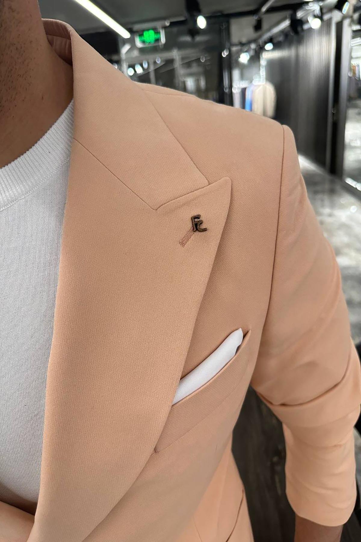 ORANGE BELTED SUIT SLIM FIT