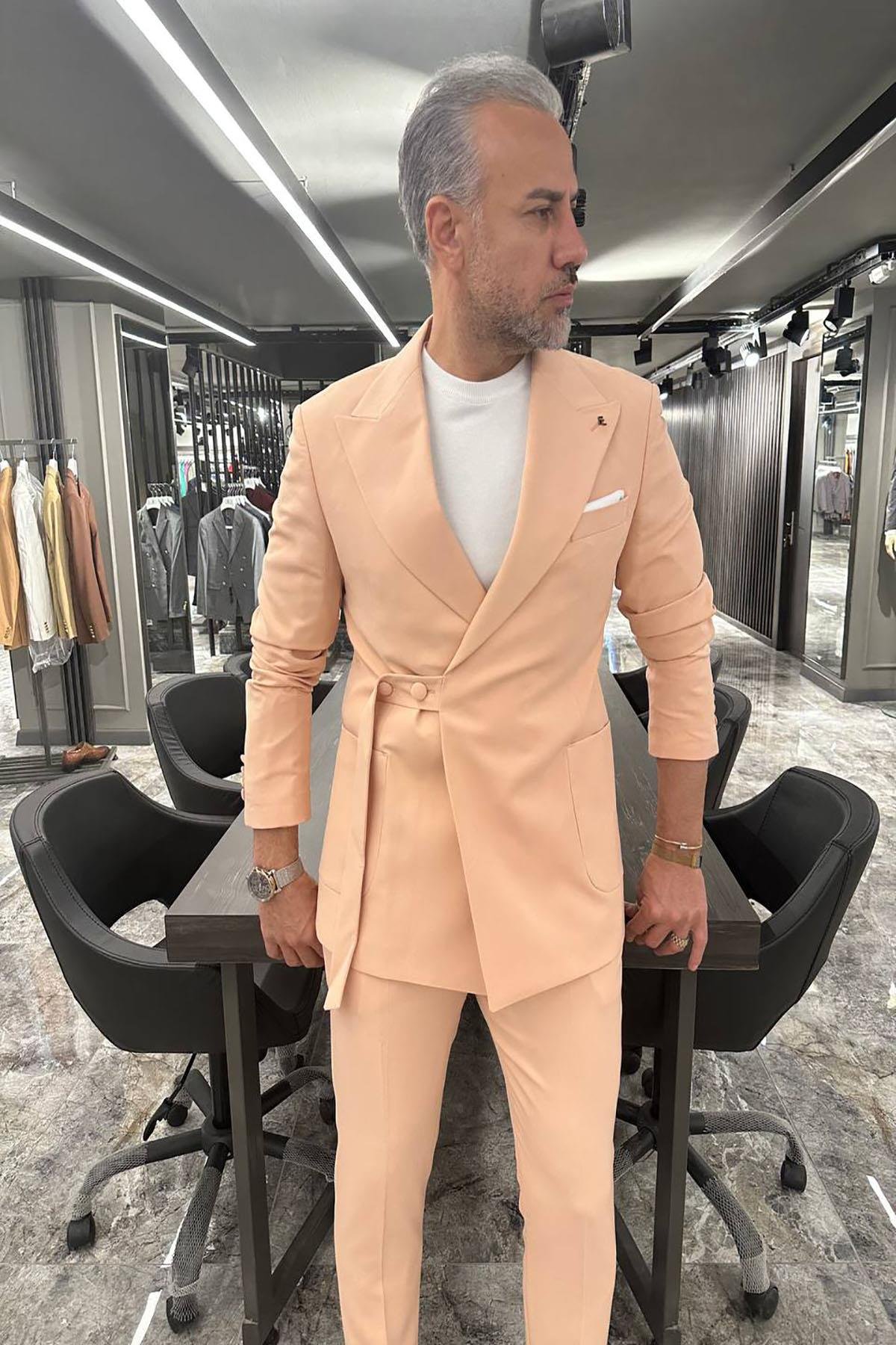 ORANGE BELTED SUIT SLIM FIT