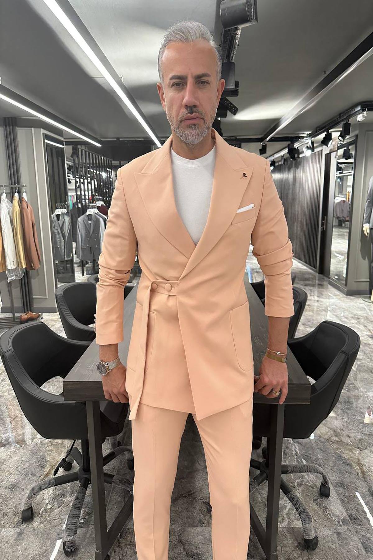 ORANGE BELTED SUIT SLIM FIT
