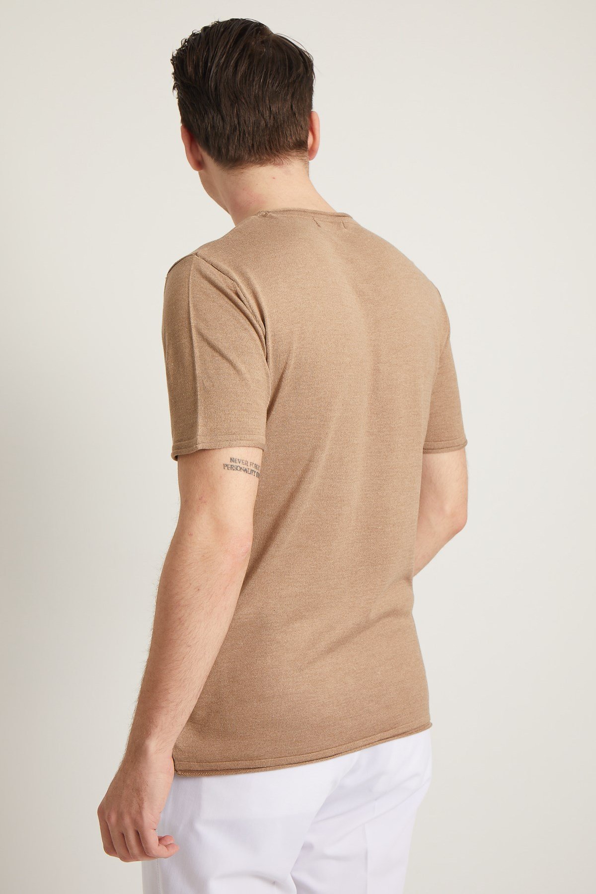 VİZON SOSİS YAKA KISA KOL PAMUK KARIŞIM ERKEK TRİKO - SLIM FIT
