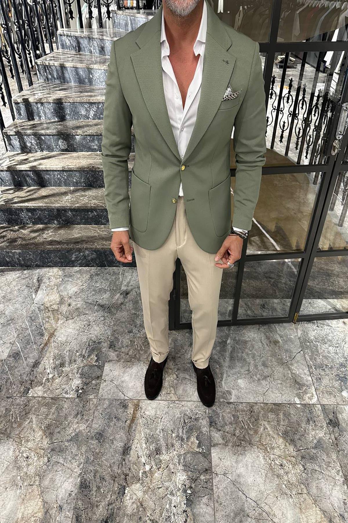 HALF LINING KNITTED BLAZER 