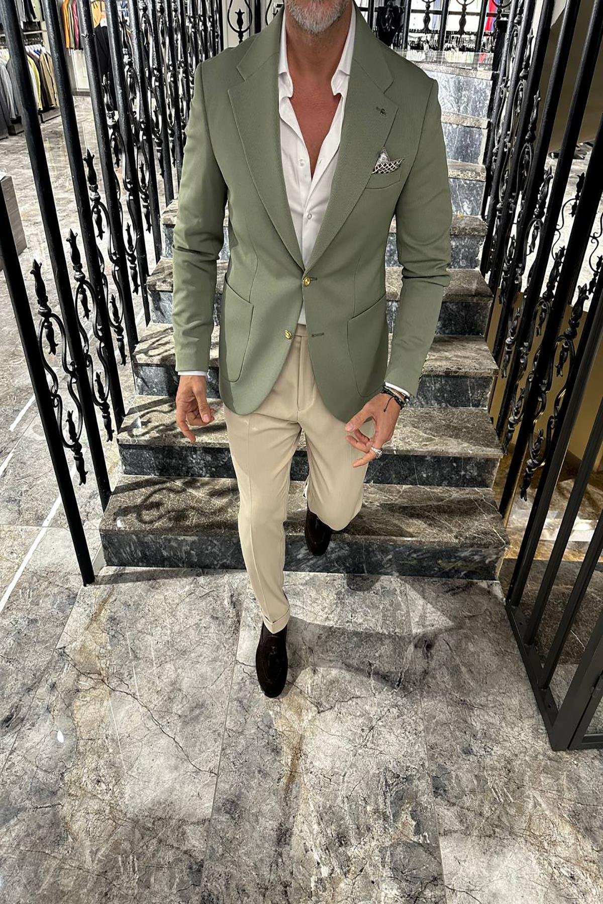 HALF LINING KNITTED BLAZER 
