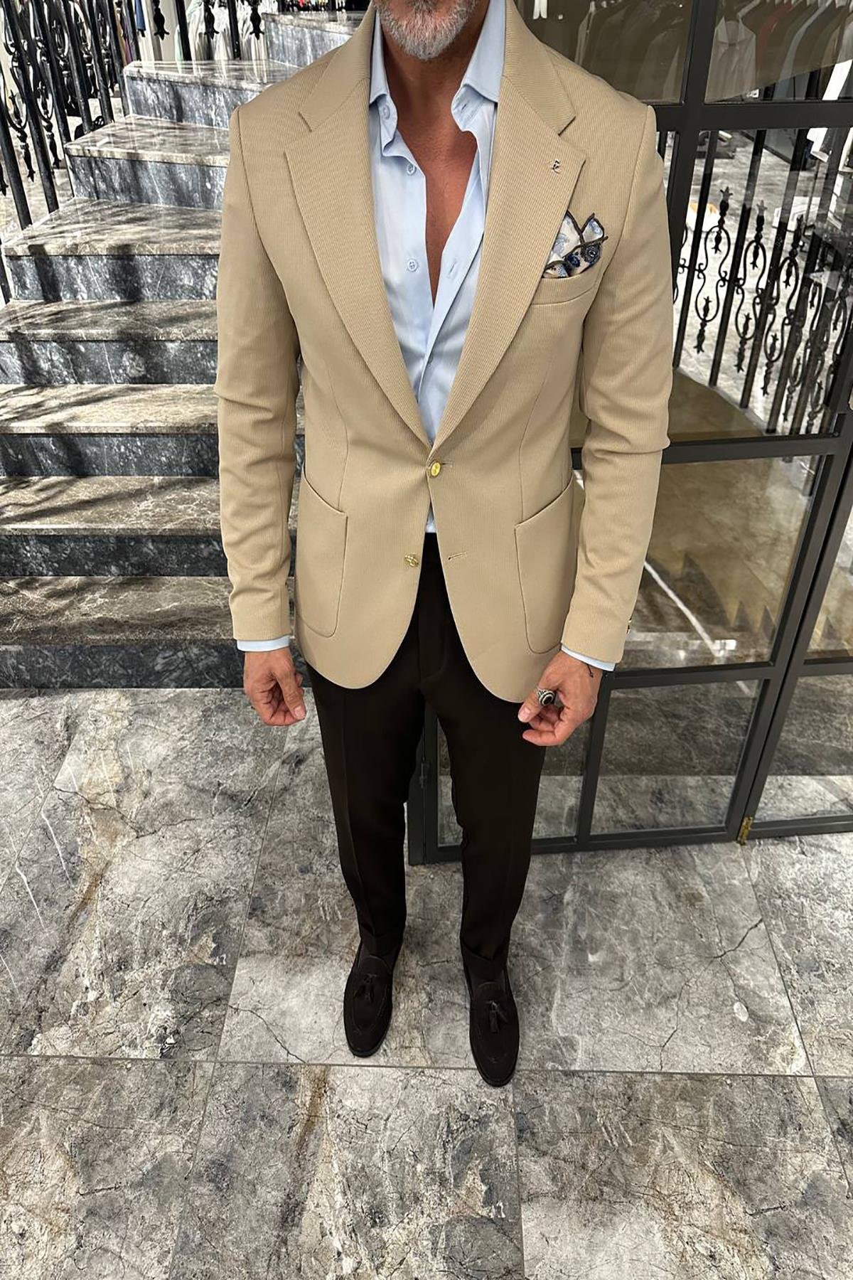 HALF LINING KNITTED BLAZER 