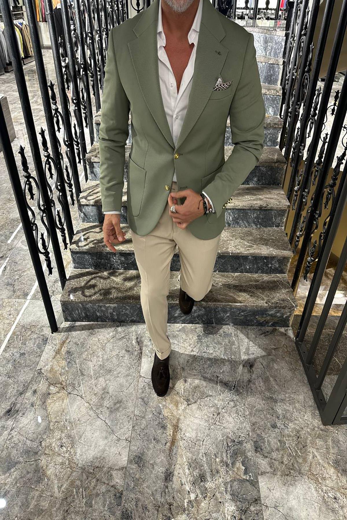 HALF LINING KNITTED BLAZER 
