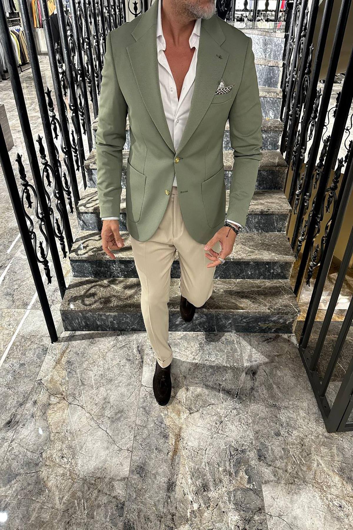 HALF LINING KNITTED BLAZER 