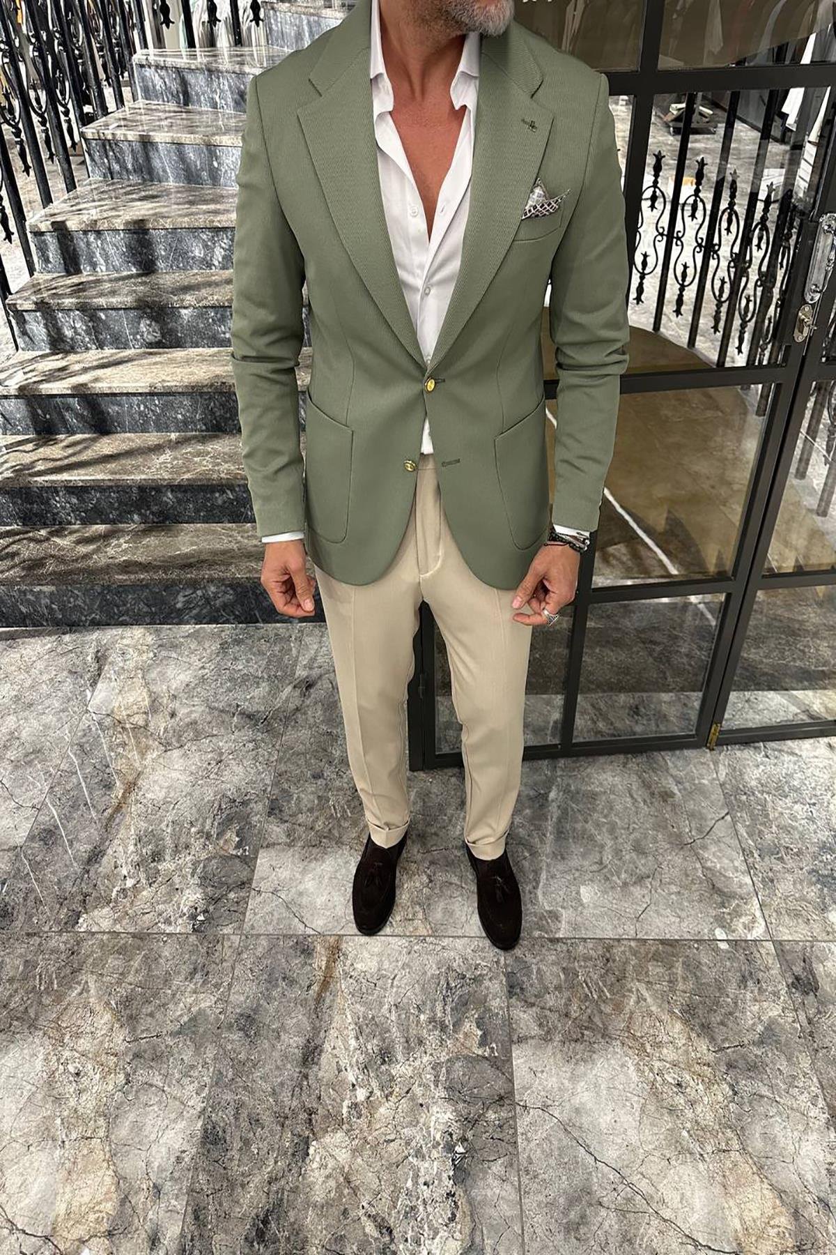 HALF LINING KNITTED BLAZER 