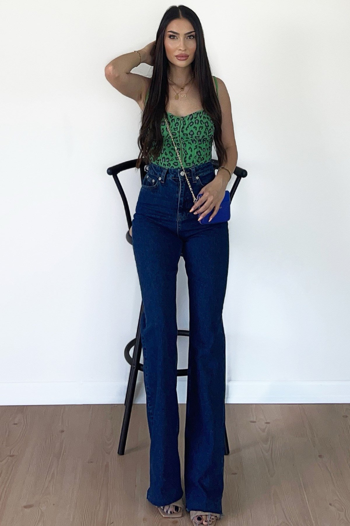DARK BLUE WİDE LEG JEAN