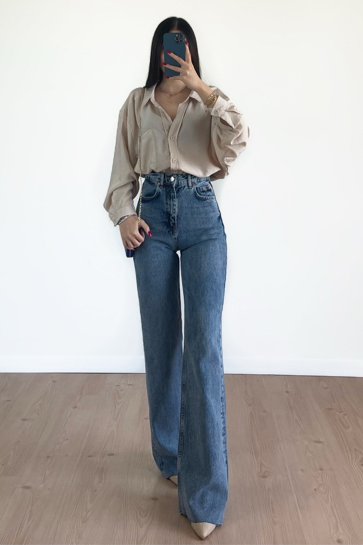 MİD BLUE WİDE LEG JEAN