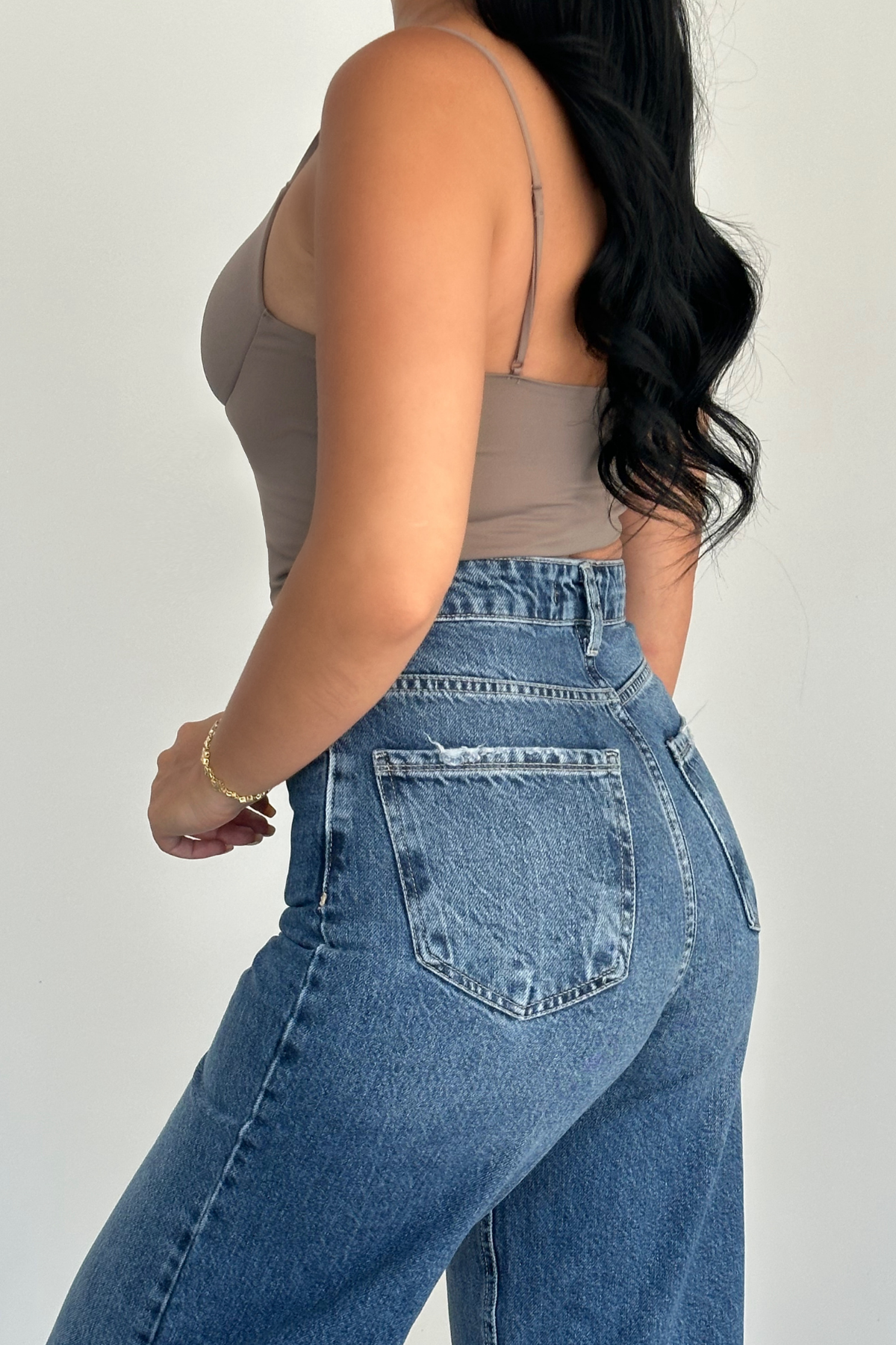 PREMİUM EKSTRA YÜKSEK BEL DARK BLUE WİDE LEG PANTOLON