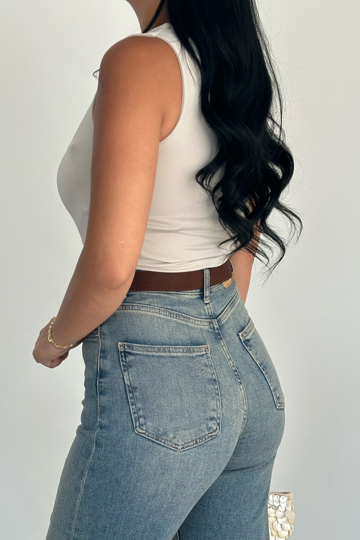 PREMİUM EKSTRA YÜKSEK BEL KEMERLİ TİNTLİ WİDE LEG JEAN