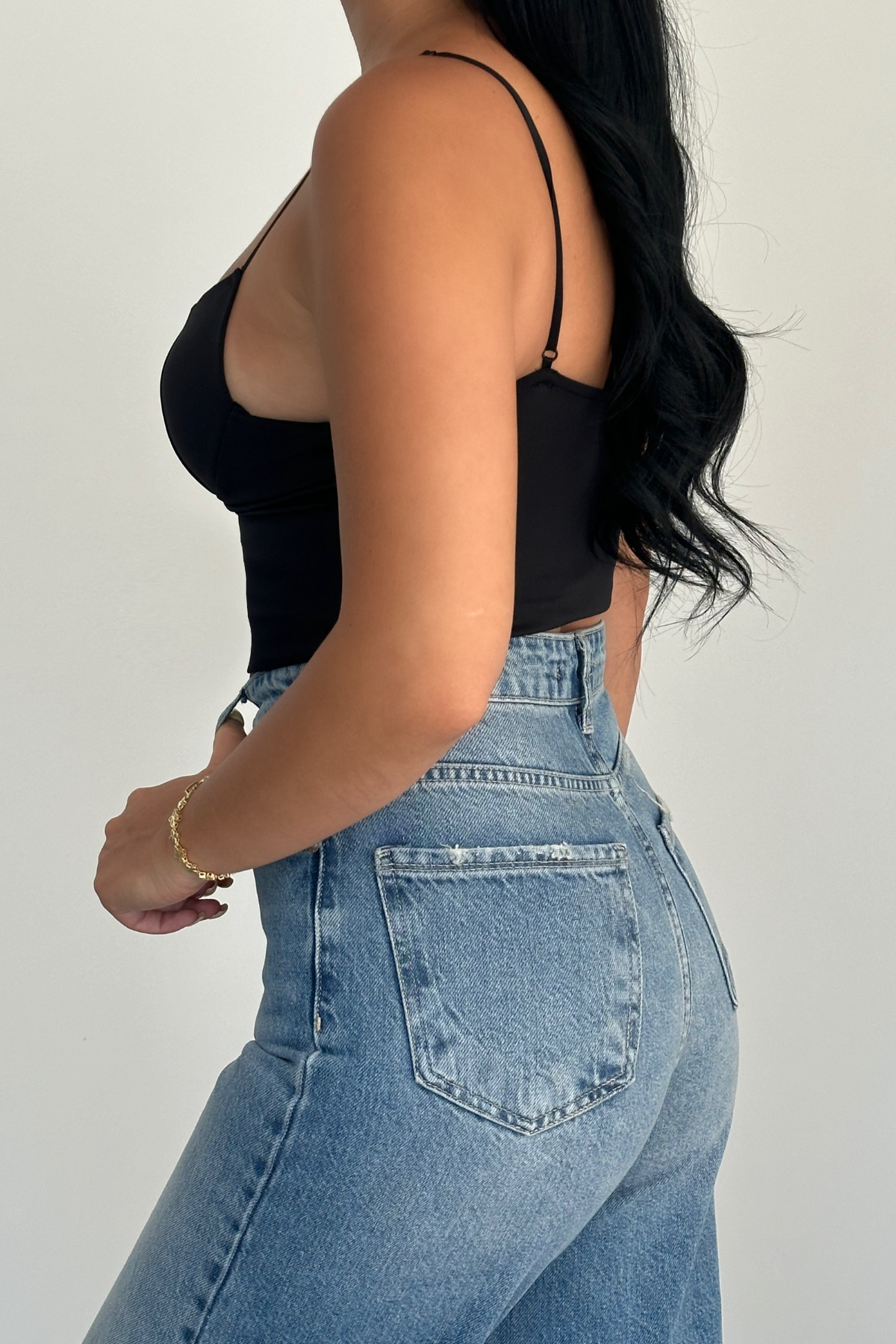 PREMİUM EKSTRA YÜKSEK BEL MİD BLUE WİDE LEG JEAN