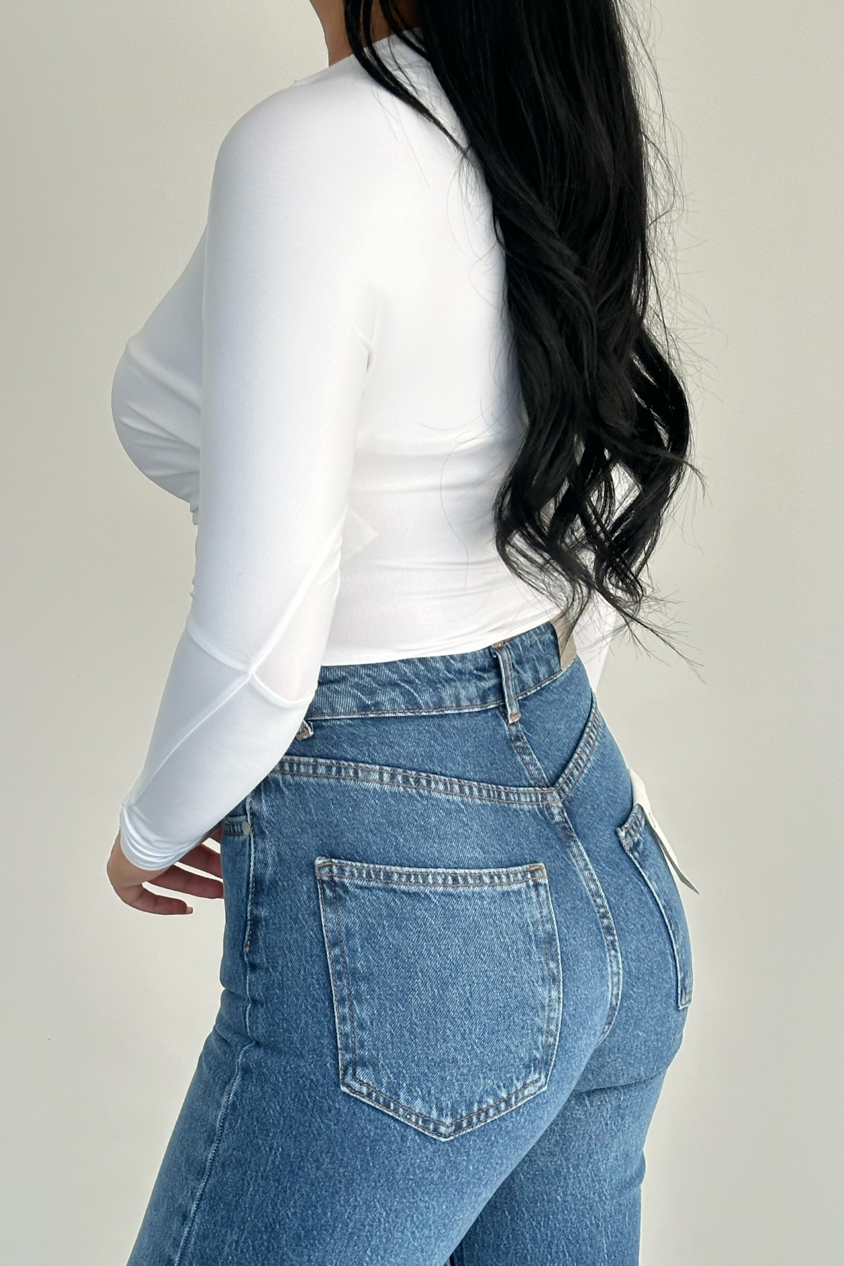 PREMİUM EKSTRA YÜSEK BEL MİD BLUE LAZER PAÇA JEAN