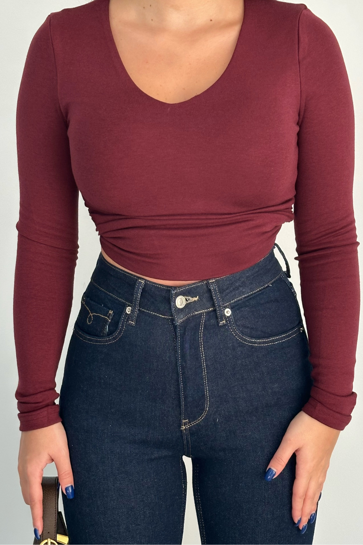 PREMİUM YÜKSEK BEL DARK BLUE FLARE JEAN