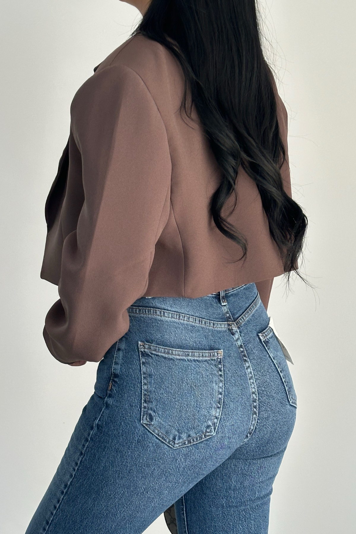 PREMİUM YÜKSEK BEL LAZER PAÇA MİD BLUE STRAİGHT FİT JEAN