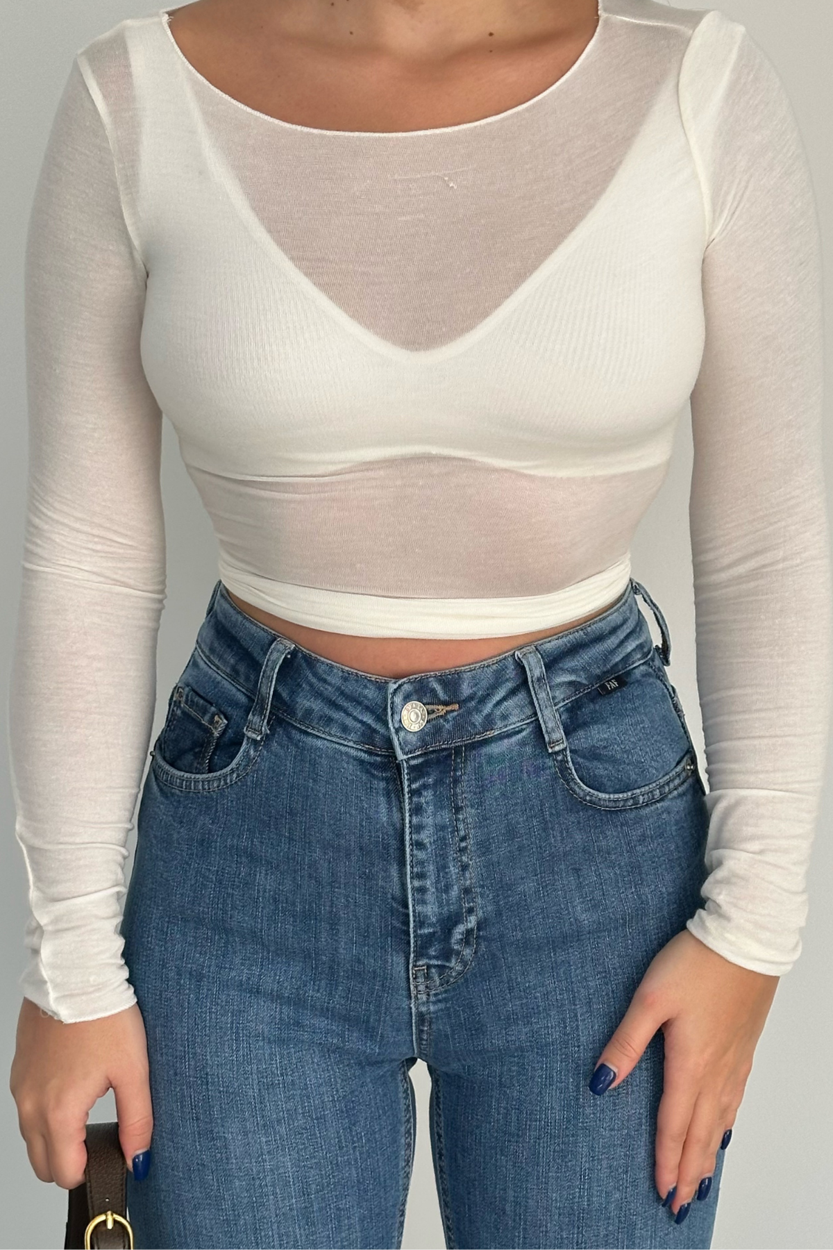 PREMİUM YÜKSEK BEL MİD BLUE EXTRA FLARE JEAN