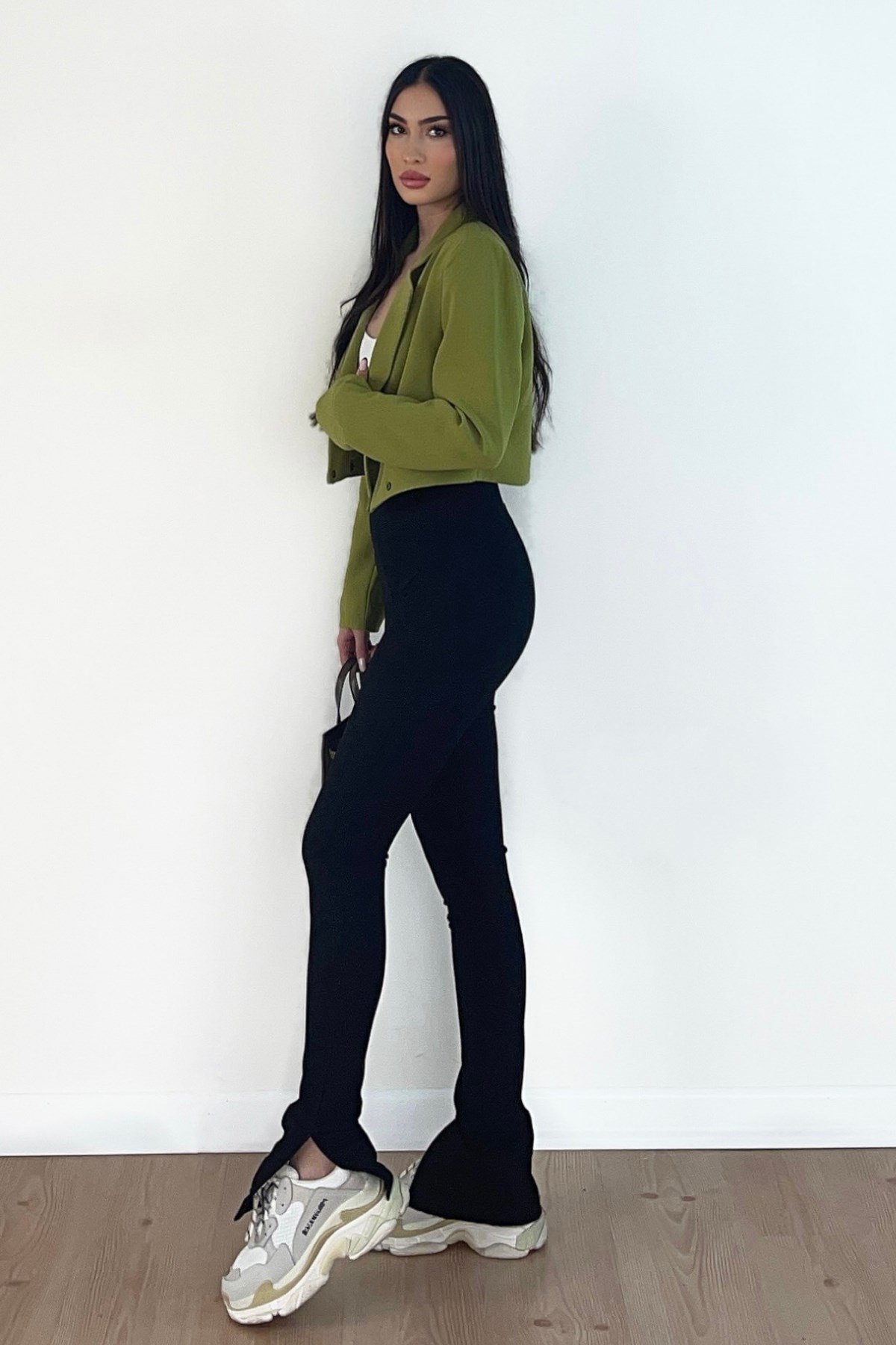 YEŞİL CROP CEKET 