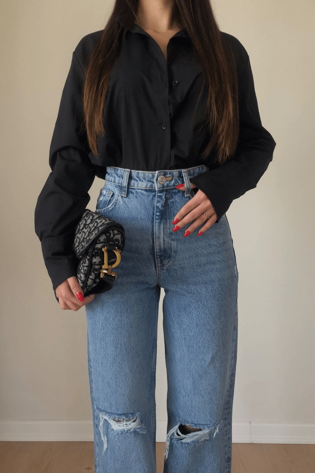 ZARA İKİ DİZİ YIRTIK AÇIK MAVİ WİDE LEG 