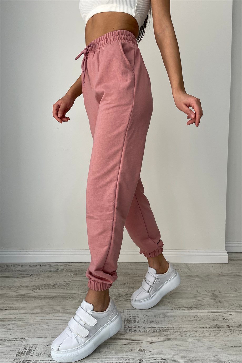 Kadın Yüksek Bel Pembe Jogger EşfomanSun Victoria