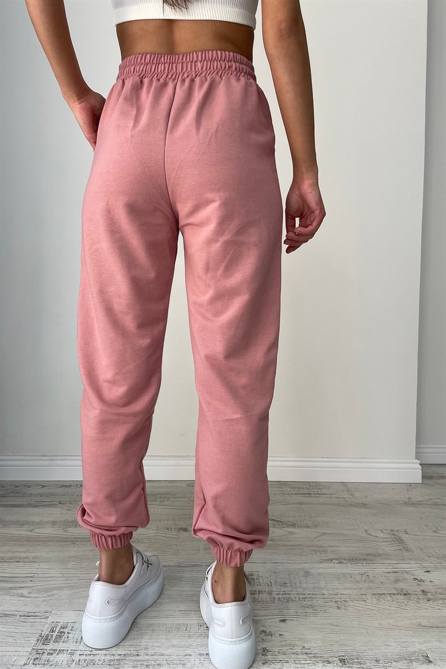 Kadın Yüksek Bel Pembe Jogger EşfomanSun Victoria