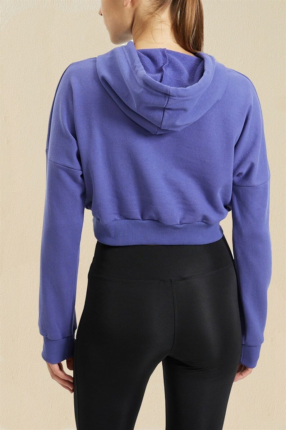 Sun Victoria Kadın 3 İplik Şardonlu Crop SweatshirtSun Victoria