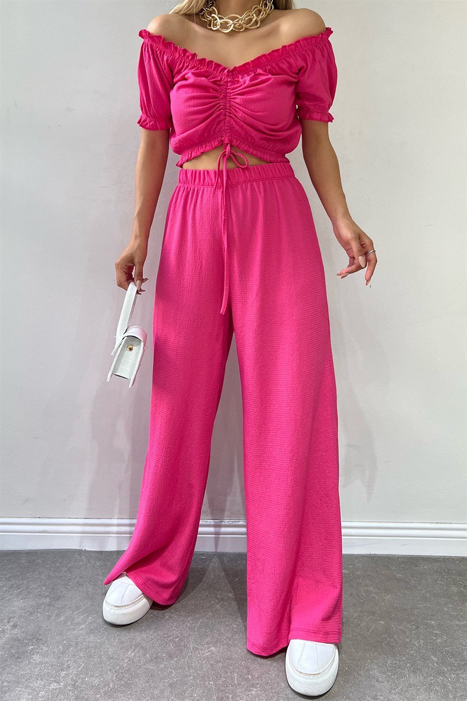 Sun Victoria Kadın Pembe Bürümcük Crop TakımSun VictoriaSun Victoria Kadın Pembe Bürümcük Crop Takım