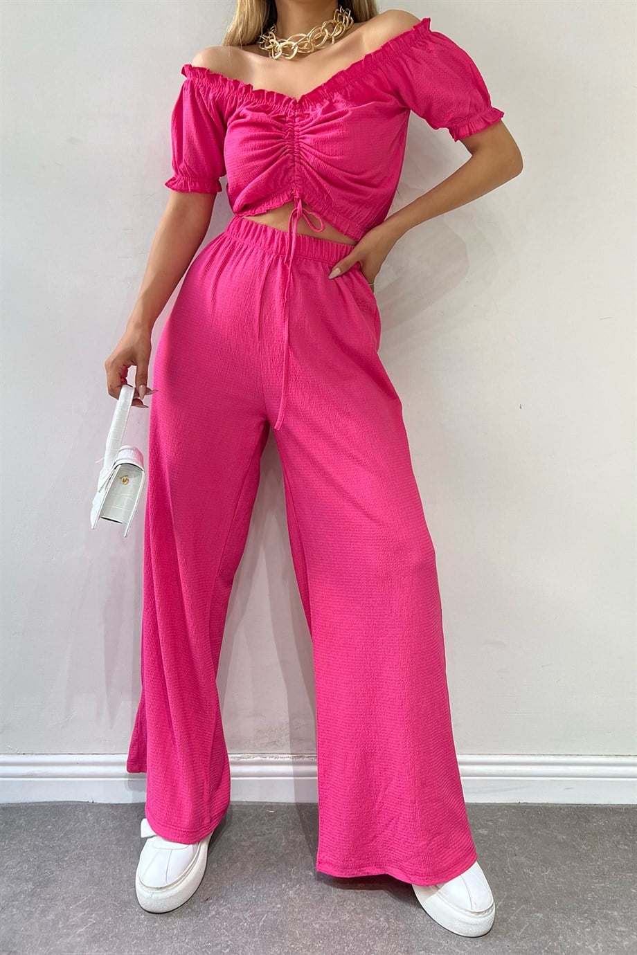 Sun Victoria Kadın Pembe Bürümcük Crop TakımSun VictoriaSun Victoria Kadın Pembe Bürümcük Crop Takım