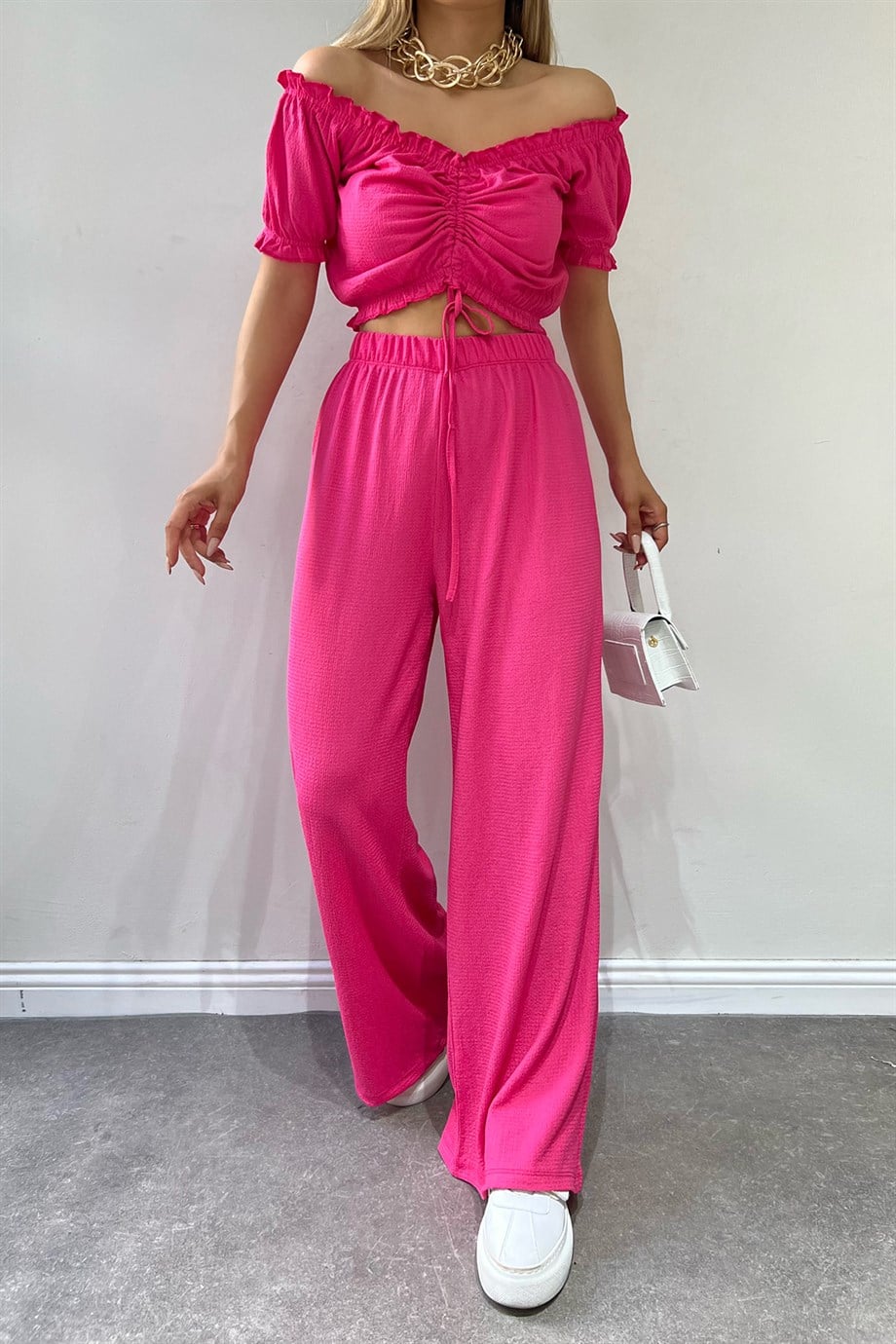 Sun Victoria Kadın Pembe Bürümcük Crop TakımSun VictoriaSun Victoria Kadın Pembe Bürümcük Crop Takım