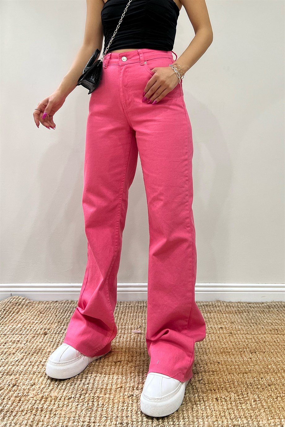 Hera Moda Kadın Pembe Palazzo Jean