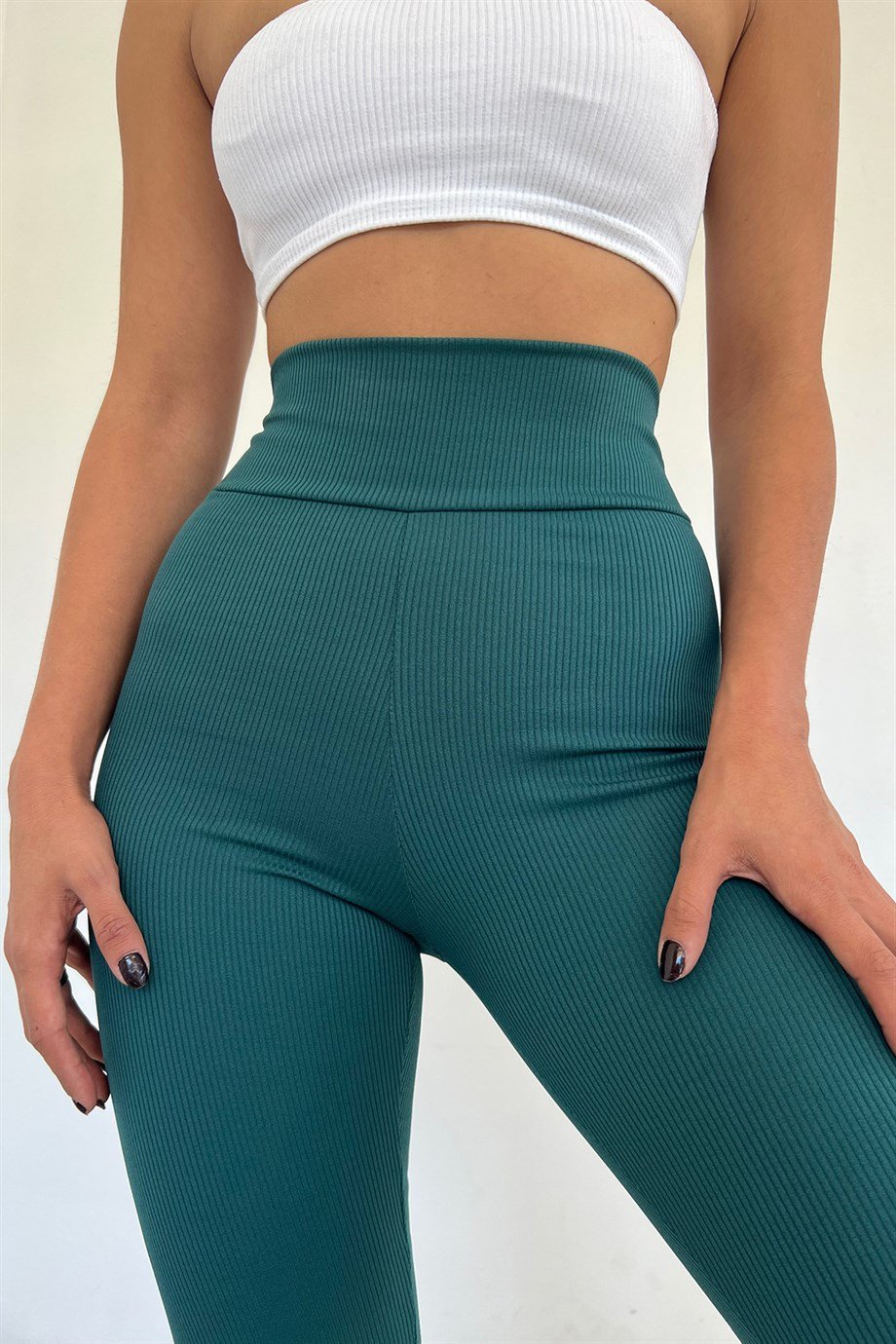 Hera Moda Kadın Yeşil Fitilli Tayt
