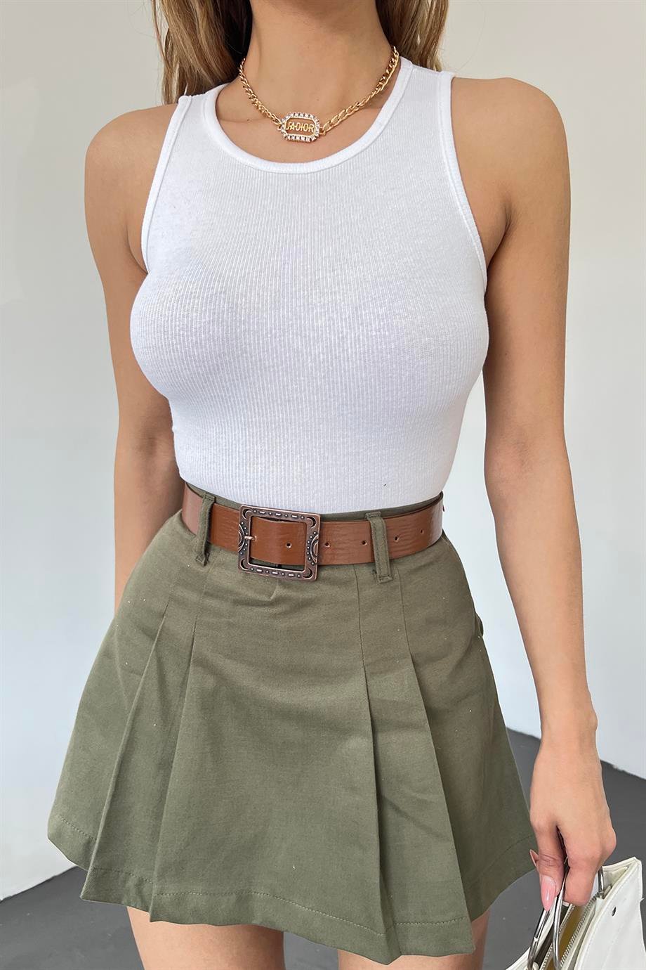 Heramoda Kadın Beyaz Halter Yaka Bluz/ Büstiyer
