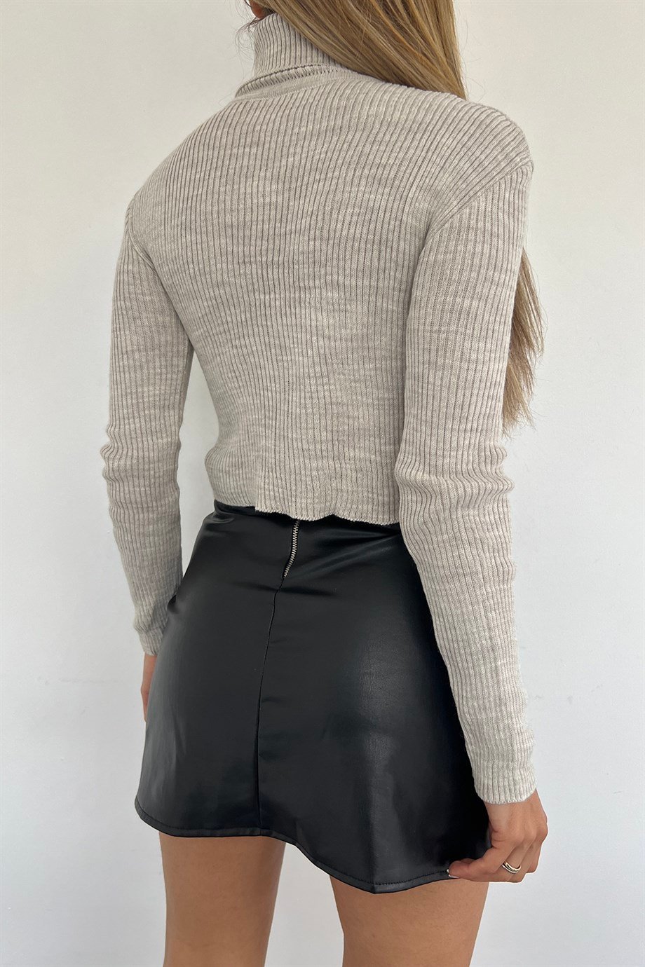 Kadın Gri Crop Body