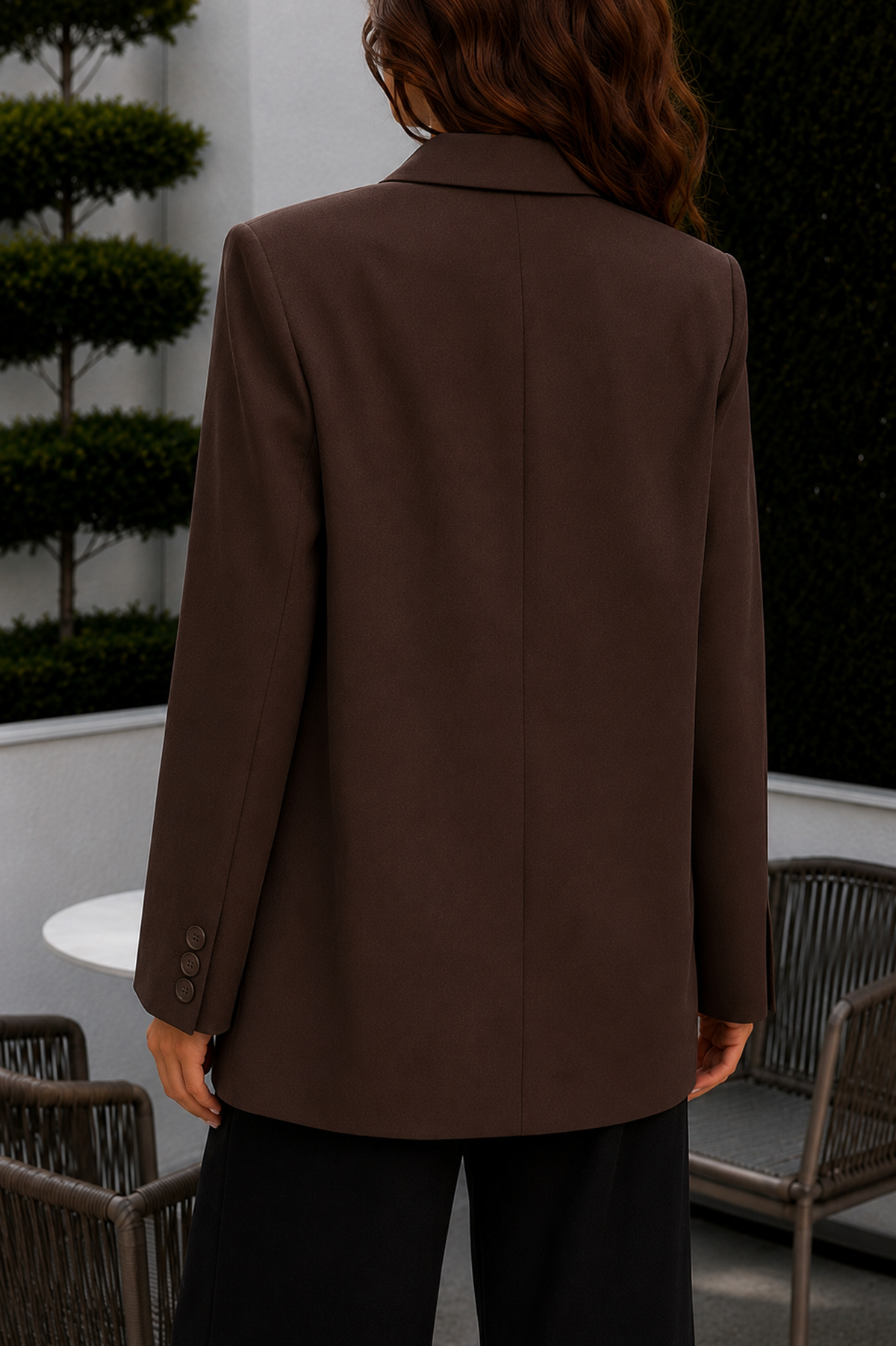 Kahverengi Lazer Kesim Oversize Blazer Ceket