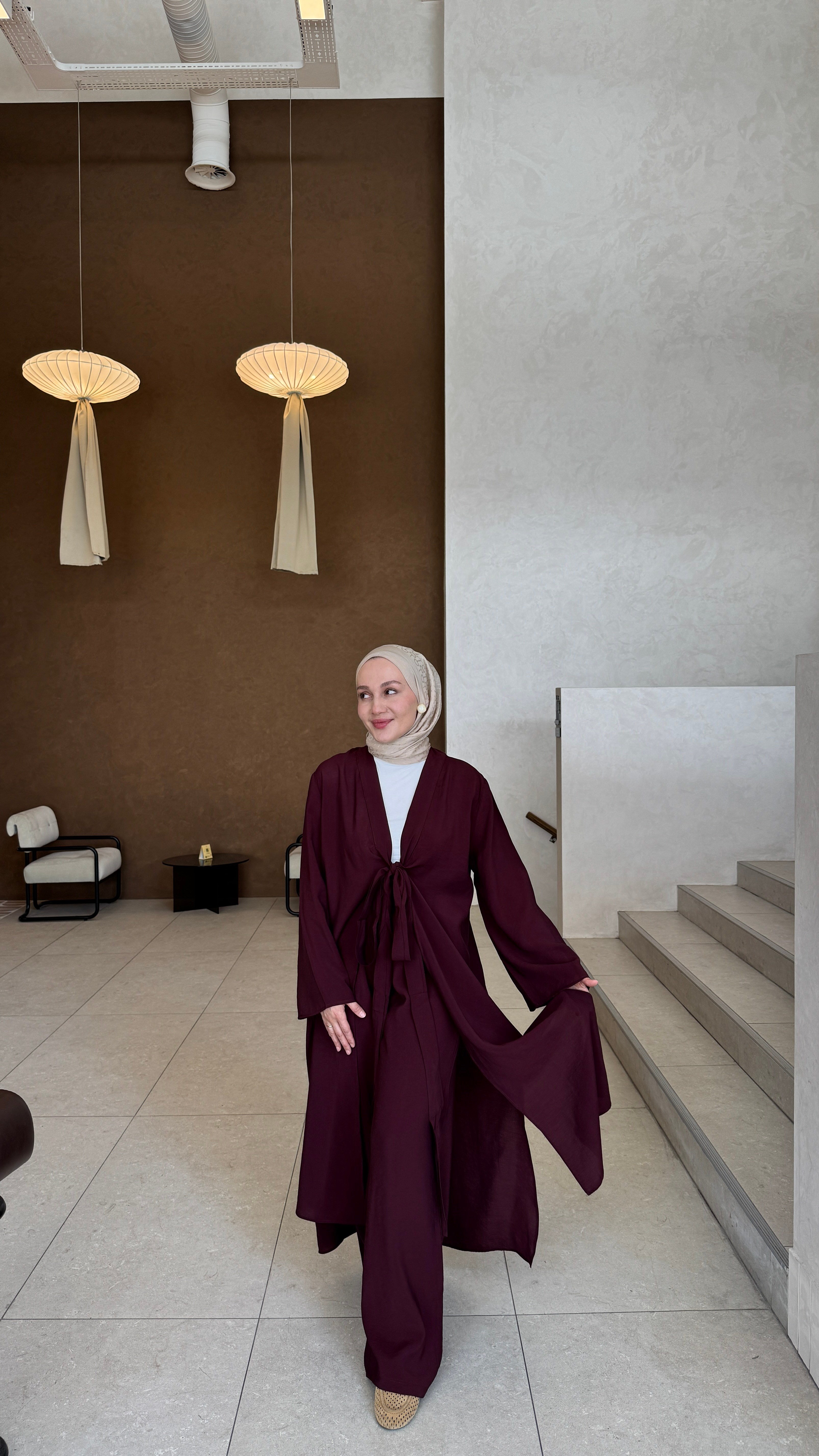 Bağlama Kimono Takım Bordo