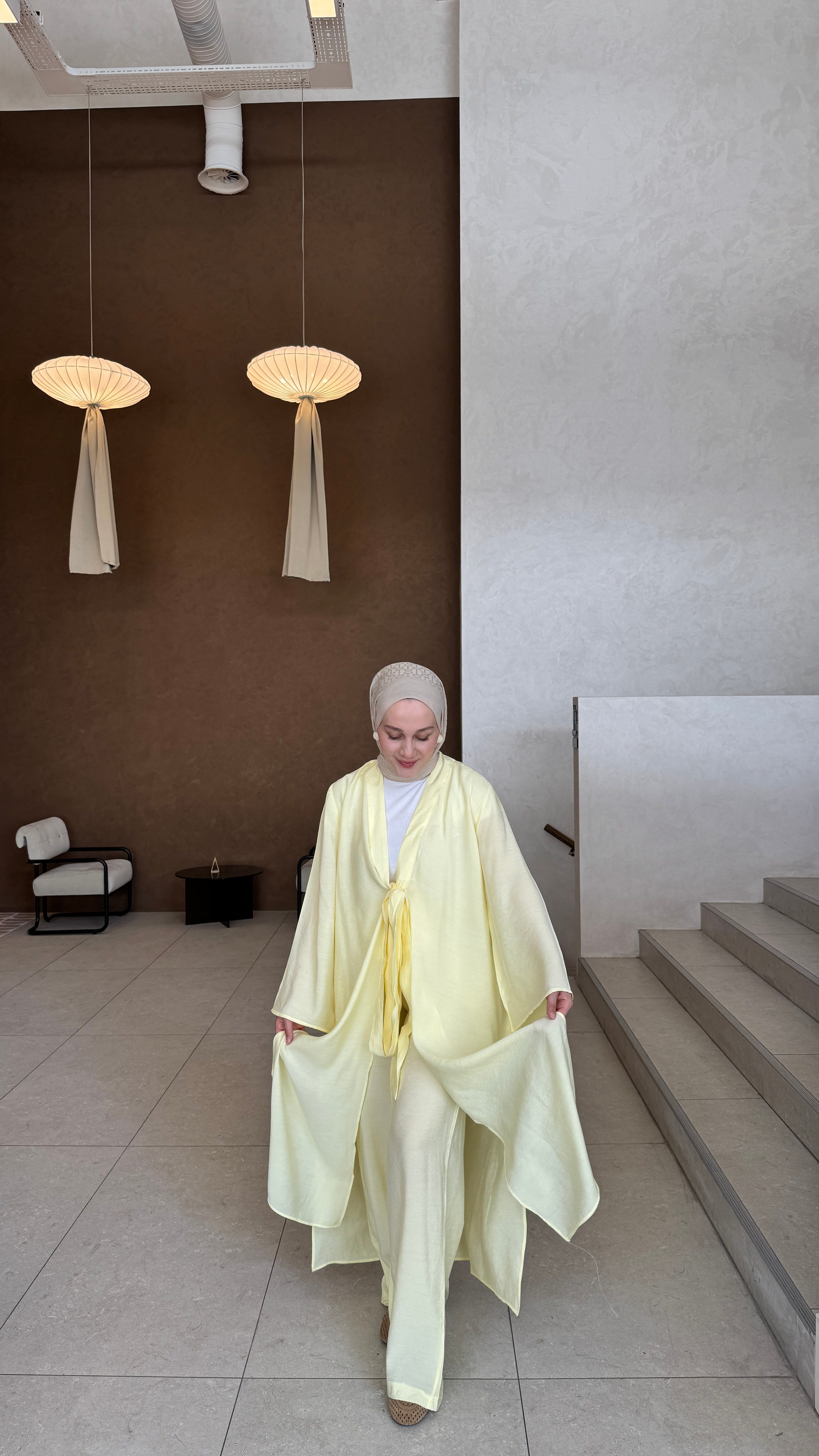 Bağlama Kimono Takım Sarı