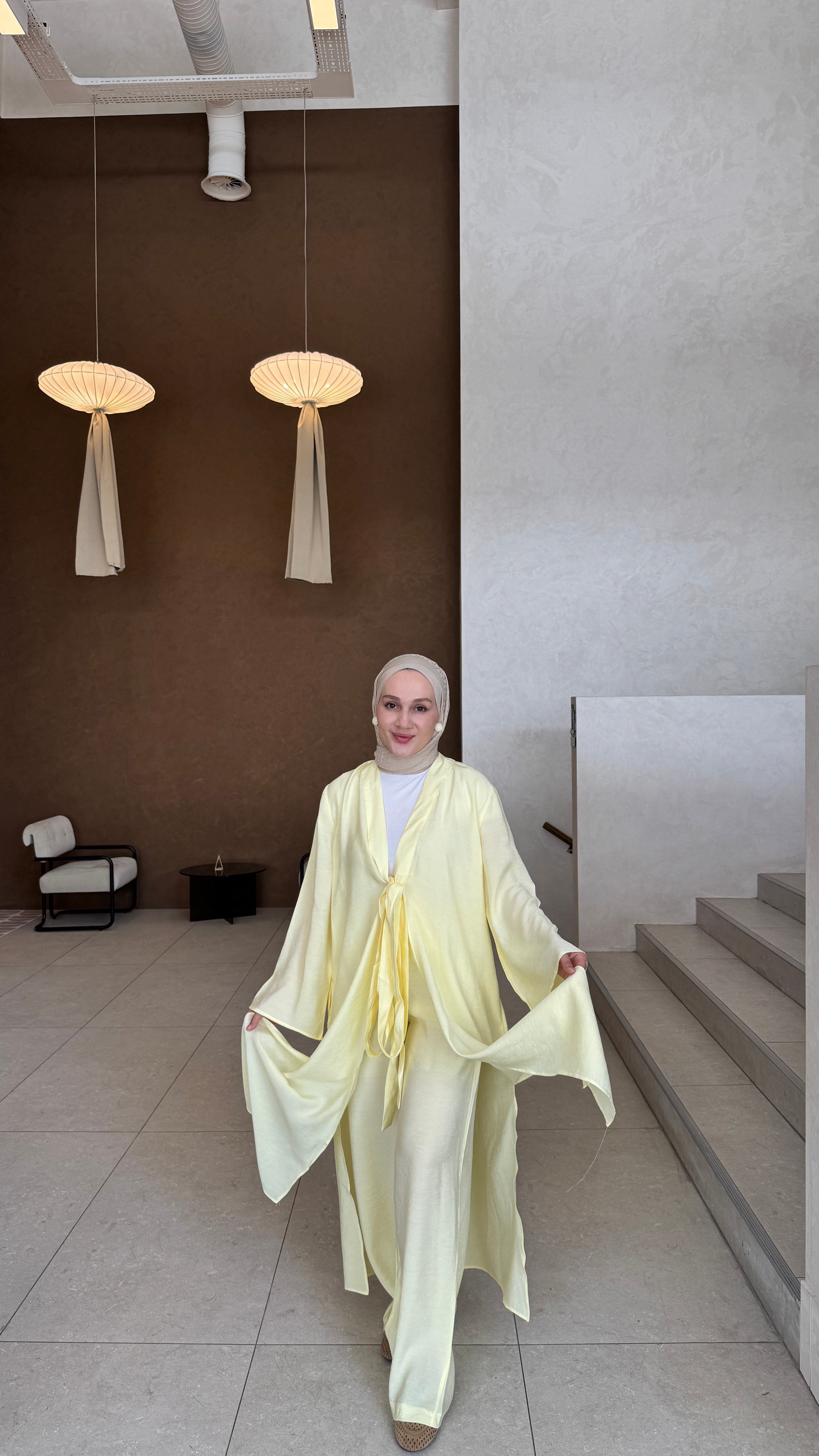Bağlama Kimono Takım Sarı