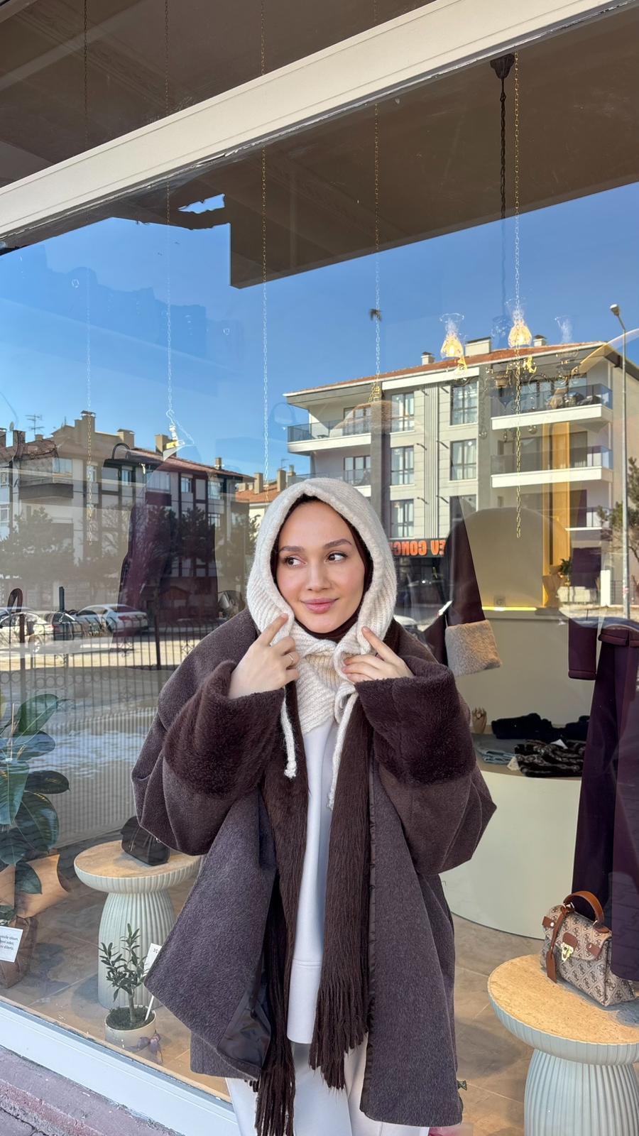 Balaclava Düğme Model-Bej