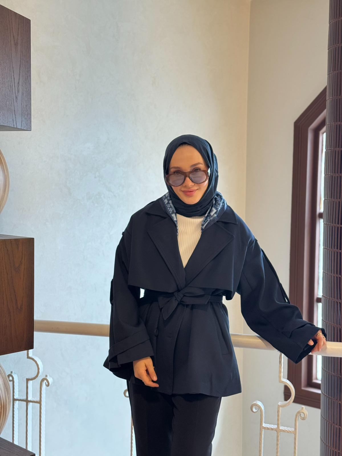 Coat Trenç-Lacivert