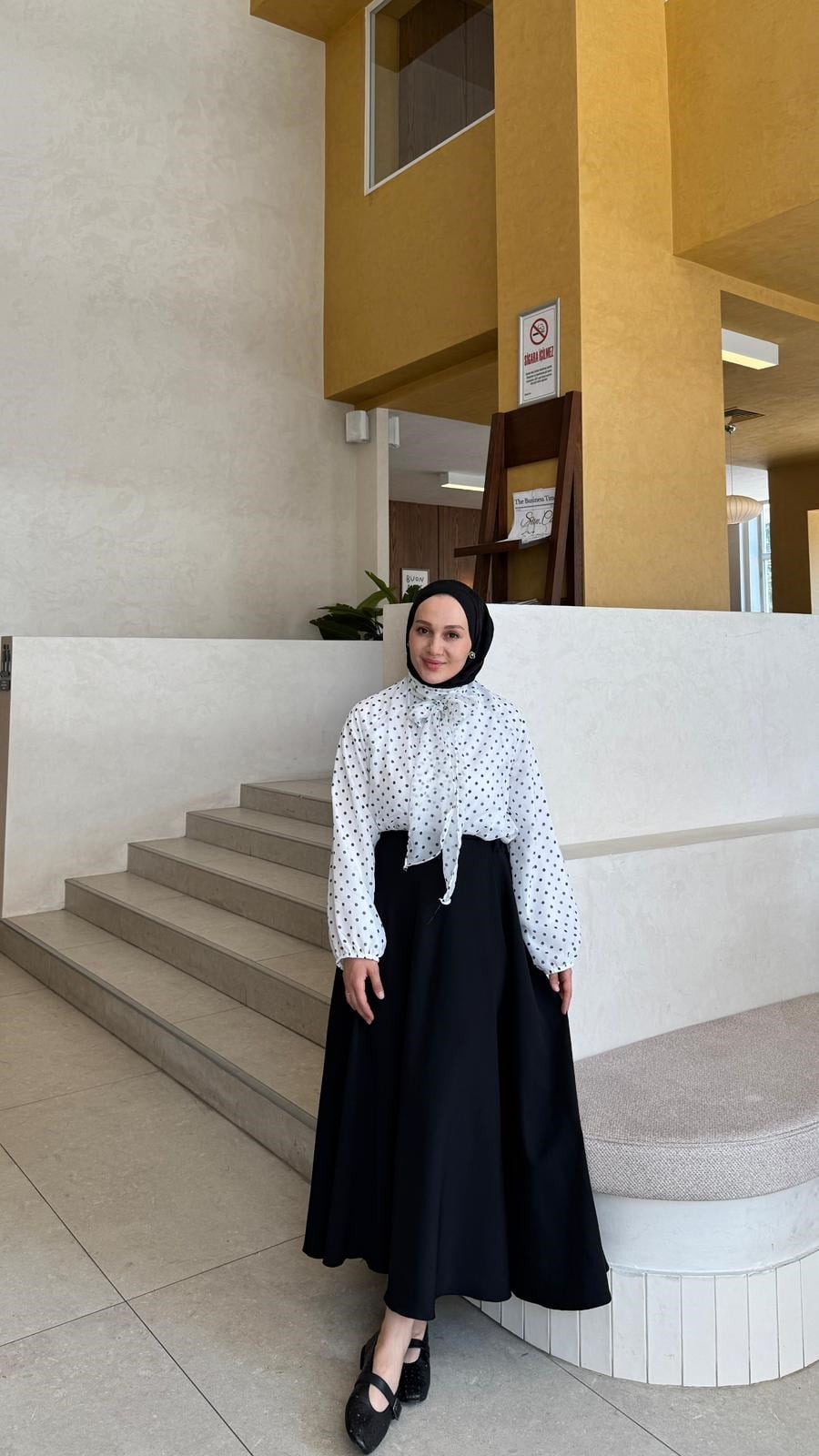 Puantiye Bağlama Gömlek-Beyaz