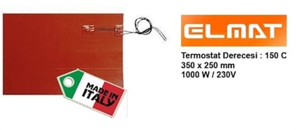 Elmat 350 x 250 mm 1000 W/230V Silikonlu Benmari Rezistans