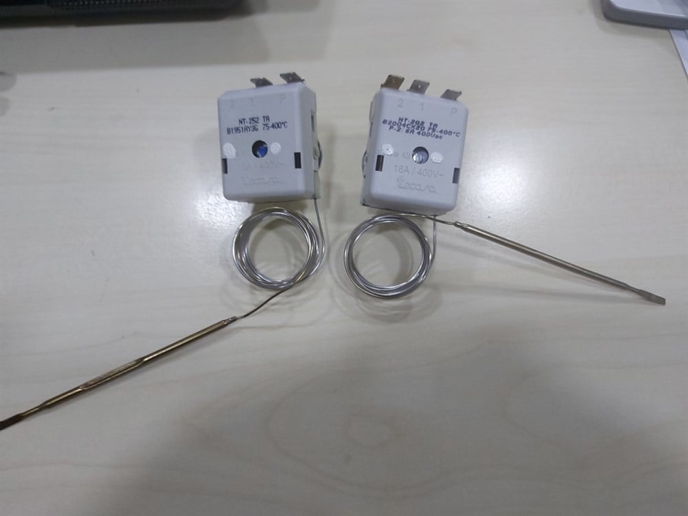 Tecasa 75-400°C NT202TA-NT252TA Ayarlı 1 mt. Spiralli Termostat