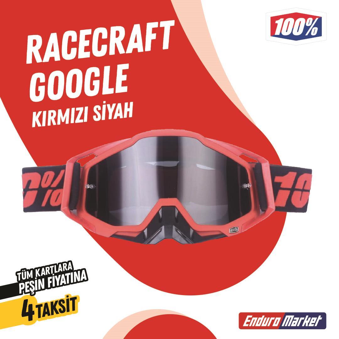 %100 RACECRAFT REPLİKA KIRMIZI SİYAH GOGGLE