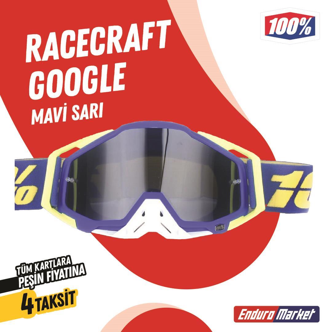 %100 RACECRAFT REPLİKA MAVİ SARI GOGGLE